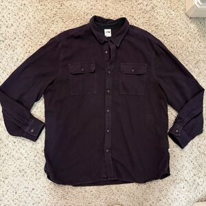 The North Face Men's Dark Purple Button Down Fleece Shacket Shirt